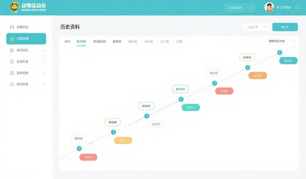动物运动会历史资料归档界面